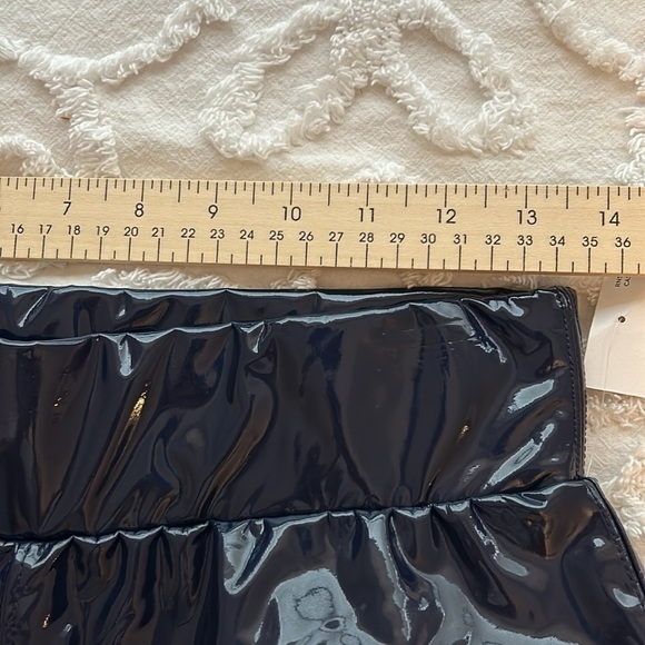 NWT Nordstrom Made Dark blue Faux patent leather leggings, women’s size M. - Picture 5 of 6